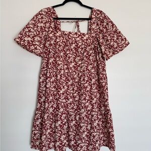 Abercrombie & Fitch red floral mini dress Size L